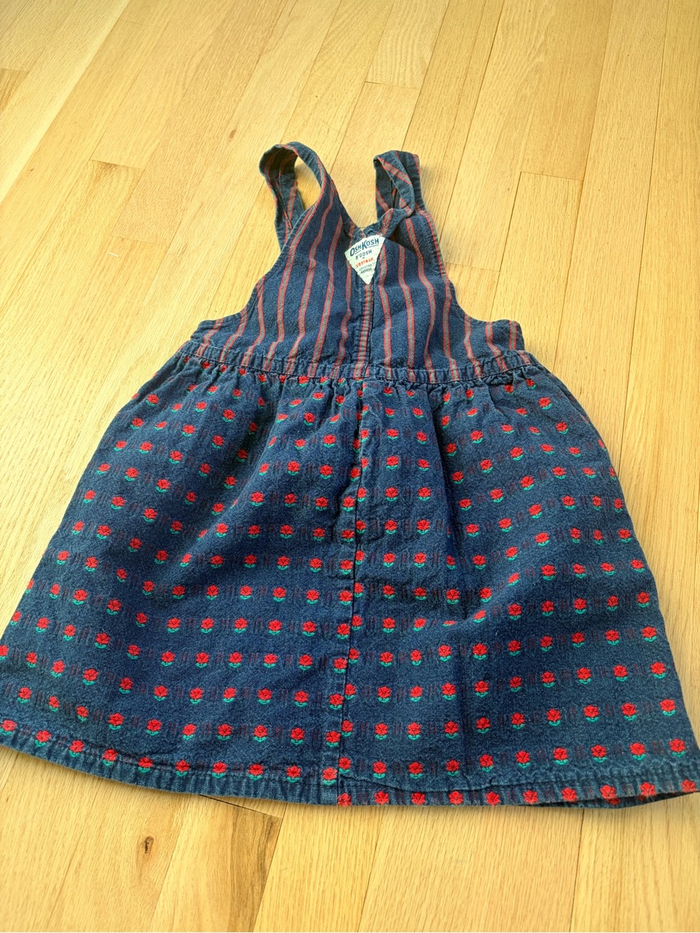 Vintage OshKosh B’Gosh Floral Corduroy Jumper Dress Size 4 Made in USA - Picture 3 of 6
